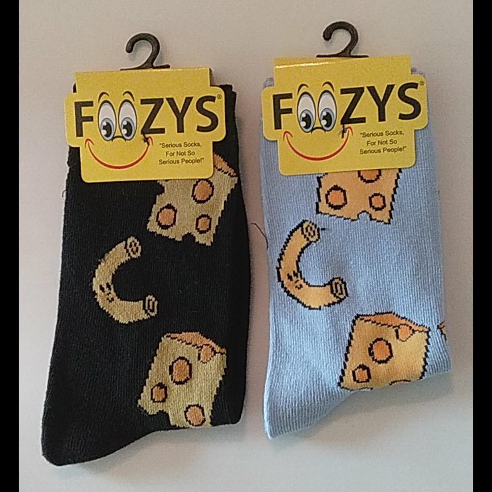 Foozys Socks 2 pair item # 122 Mac and Cheese